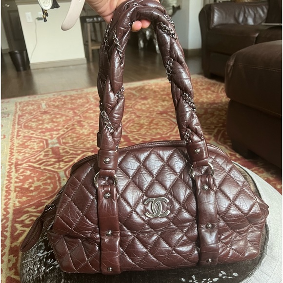 Chanel Brown Aged Calfskin Lady Braid Bowler